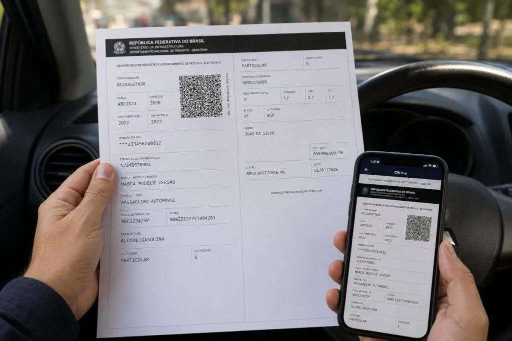 CRLV 2026 passa a ser obrigatório para todos os veículos de Minas Gerais a partir de 1º de novembro